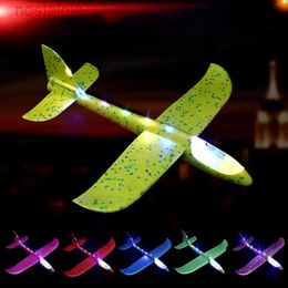LED Flying Toys Glowing Plane Toy 3-speed Flashing Exquisite Safe Kids LED Light-up Hand Throw Flying Glider Planes Toy for Lawn 240410