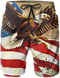 Mens Quick Dry Swim Trunks USA and Puerto Rico Flag Frog Surfing Beach Shorts Summer Swimwears with Mesh Lining