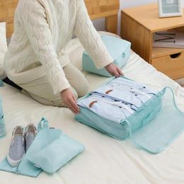 Storage Bags 8Pcs/Set Multi Sizes Travel Organiser Bag Foldable Suitcase Drawstring Wash Clothes