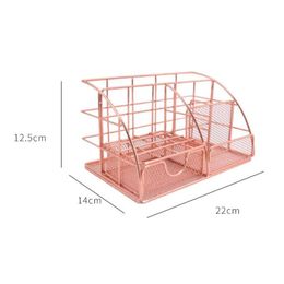 Home Mesh Metal Office Desktop Stationery Storage Box Supplies Multifunctional With Drawers Bedroom Makeup Organising Accessorie