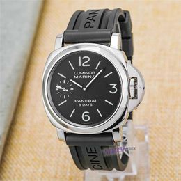 Men's Watch Gift Panerrais Temperament Watch Sapphire Mirror Swiss Automatic Movement Size 44mm Cowhide Strap with Original Needle Buckle TRD3