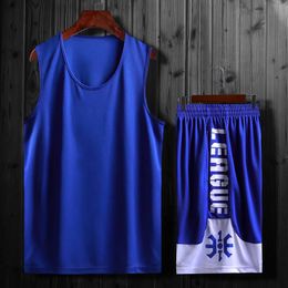 8 Colors Men's Basketball Jersey Sets Uniforms College Sports Clothing Breathable Youth Training basketball jerseys shorts Suits