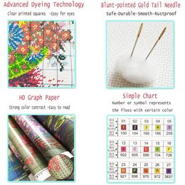 Horse Race Printed 11CT Cross-Stitch Full Kit Embroidery DMC Threads work Sewing Hobby Handiwork Mulina Package