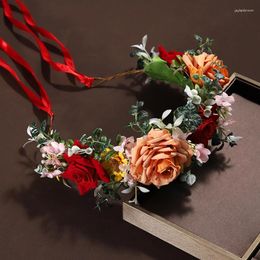 Headpieces Headwear Full Of Passionate Love Ladies' Romantic Dreamlike Forest Wedding Flower Crown