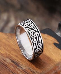 Vintage Celtics Spiral Knot Ring Men And Women Punk Nordic 316L Stainless Steel Viking Ring Biker Amulet Jewellery Size 7139430420