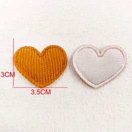 100Pcs 3.5*3CM Felt Heart Padded Applique For DIY Headwear Crafts Patches Decor Ornament Clothing Accessories