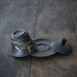 Tangpin Ceramic Gaiwan Tea Cup Handmade Tureen Chinese Kung Fu Tea Set Drinkware