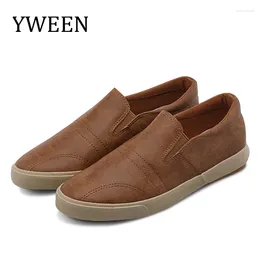 Casual Shoes YWEEN Men Spring Summer PU Leather Lace-Up White Style Light Breathable Fashion Sneakers Vulcanised