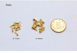 100pcs Gold/Rhodium/Antique Bronze Metal Water Drop End Beads 2*7 3*9mm Extender Chain Pendant Supplies For DIY Jewellery