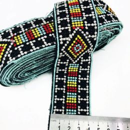 Ethnic Embroidered Lace Trims, Webbing Ribbons, Tape, Bags Lace Applique, DIY Sewing Accessories, 1 Yards