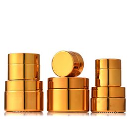 5-50g Cosmetic Jars Face Cream Glass Bottle Cosmetic Container Gold Glass Cream Jar Makeup Container Empty Nail Glue Jars Travel