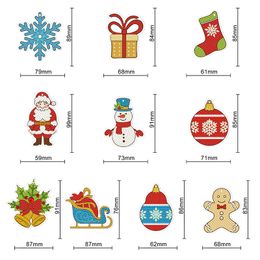 HOMFUN 10pcs DIY Diamond Painting Christmas Tree Santa Claus Pendant Drills Special Shape Embroidery Decorations Home Gift