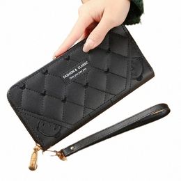 lg Women Wallet Embroidered Love Heart PU Leather Card Holder Hasp Zipper Coin Purse Multi Card Organiser Phe Wrist Handbag k3x1#