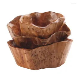 Bowls Wooden Bowl Durable Dessert Fruit Salad Mixing Low-maintenance Rice Ramen Kitchen Tools And Accessories For Home