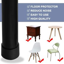 4pcs Square Silicone Chair Leg Caps Non-Slip Table Foot Dust Cover Socks Floor Protector Pads Pipe Plugs Furniture Levelling Feet