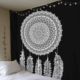 Mandala Polyester 150x150cm Square Tapestry Wall Hanging Carpet Throw Yoga Mat For Home Bedroom Decoration