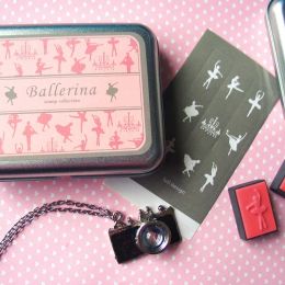 DIY Album Tin Box, Lovely Rubber Stamps, Bird Kid Jewelry, Fairy Ballerina, Animal Cat, Circouse Stamp Gift, Toy Craft Supplies