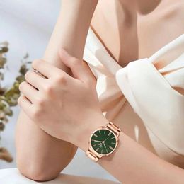 Wristwatches Elegant Steel Band Timepiece Rhinestone Women's Dress Watch With Stainless Strap Quartz Movement For Birthday
