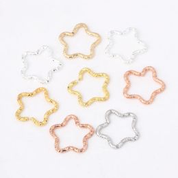 50pcs/Lot 16mm Star Shape Twisted Split Rings For Jewelry Making Keychain DIY Handmade Bracelet Jump Rings Connector Accessorie