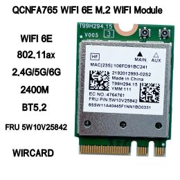 Cards WIRCARD QCNFA765 WIFI 6E 802.11ax 2.4G/5G/6G FRU 5W10V25842 2400M BT5.2 For ThinkPad X13 Gen 2 20XH 20XJ ThinkPad T14 G2 Laptop