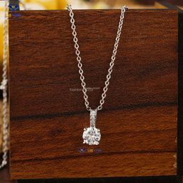 0.536 TDW Round Brilliant Cut Diamond Pendant with Chian White Gold Labgrown Diamond Hpht/cvd Diamond Fine Jewelry