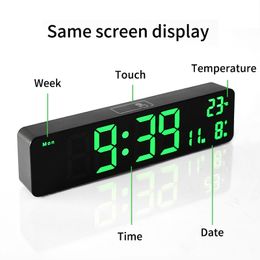 LED Digital Alarm Clock Luminous Desktop Timer Temperature Display Table Clock with Music LED Desktop Digital Clock