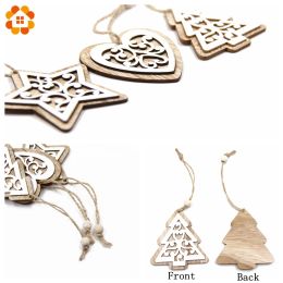 New!6PCS/Lot Multi European White Wooden Pendants Ornaments Hanging Gifts For Wedding&Christmas Party Decorations Tree Ornaments