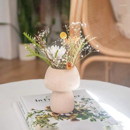 Vases Creative Mushroom Resin Vase Decorative Ornaments Home Living Room Flower Arrangement Hydroponic Dried