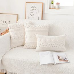 2024 püskül yastık kapağı 45x45cm/30x50cm bej beyaz yastık kapaklar dekoratif yastık kılıfı kare ev boho dekor macram yastık kılıfı1.