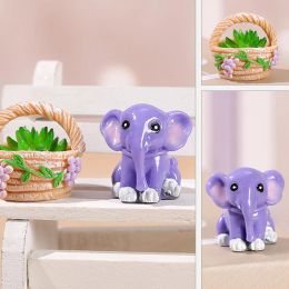 Mini Doll House Elephant Figurines Miniatures Ornament Valentine's Day Gift Fairy Garden Moss Home Decoration