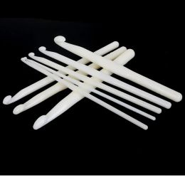 3/4/5/6/7/8/9/10mm Pure White Plastic Handle Crochet Hook Knitting Needles Thick Head Tools DIY Crafts Accessories