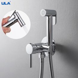 ULA Mixer Portable Bidet Sprayer Brass Toilet Bidet Faucet Hot Cold Mixer Water Bathroom Mixer Shattaf Valve Jet Hygienic Shower