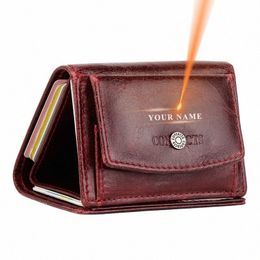 ctact's Wallet Women Small Genuine Leather Coin Purse Female Fi Card Holder Wallets Mini Lady Mday Bag Free Engraving V0YZ#