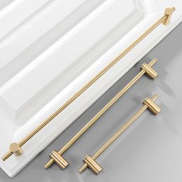 TB2004 265mm-520mm Long Gold Brass Cabinet Handles Drawer Bar Glass Door Pulls Adjustable Furniture Hardware