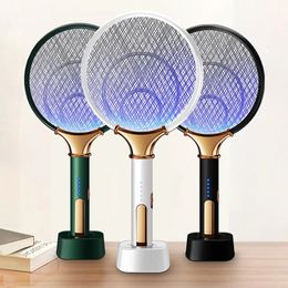 1200mAh Electric Mosquito Swatter LED Rechargeable Anti Fly Bug Zapper Killer Trap Insect Racket Pest Control Product