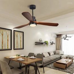 Wooden Ceiling Fan With Led Light Vintage Ventiladores Lamp Retro Home Decor Lampe Chandelier Fans