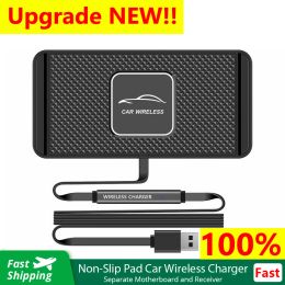 Chargers 15W Car Wireless Charger Mat Silicone NonSlip Pad for iPhone 14 13 12 Pro Max Samsung Car Wireless Phone Charger Fast Charging