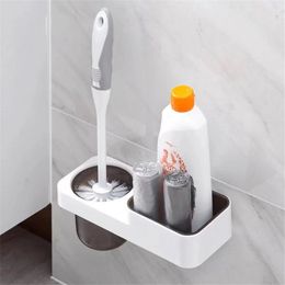 Bathroom Punch free Toilet Brush Holders Wall-Mounted Single Brush cup Holders Suite Bathroom Hardware Accessories