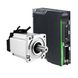 200W 60mm Servo Motor AC 220V 17/23Bit Single Multi Absolute Encoder 0.64Nm 3000RPM Modbus RS485 200W AC Servo Motor Driver Kits