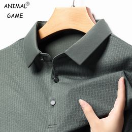 Mens Lop-up Hollow Long-sleeved Polo Shirt Breathable Business Fashion T-Shirt Male Golf T-Shirt Male 4XL 240410