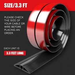 1M Self Adhesive Floor Cable Covers Floor Cable Wire Management Anti-Slip Rubber Floor Cord Cover Cable Protector 3 Colors