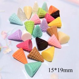 20Pcs/lot Mini Mixed Ice Cream Crispy Cone Cake Macarone Dessert Figurines Miniatures DIY Craft Material Wedding Party Accessory