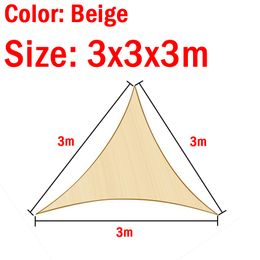 Beige Triangle Sun Shade Sail Permeable Anti-UV Sunshade Net Outdoor Sun Shelter Canopy Outdoor Patio Pool Sunshade Sails