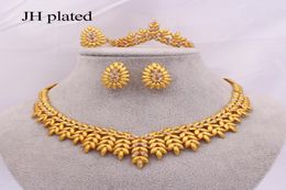 Ethiopia Jewellery sets for women gold necklace earrings Bracelet ring Dubai African Indian bridal wedding set gifts collares 2011306420965