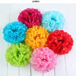 15pcs 4" 6" 8"(10cm 15cm 20cm) Tissue Paper Pom Poms Mix Colour Flower Kissing Pompom Balls for Wedding party home Decoration