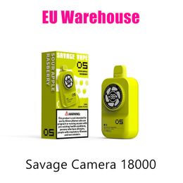 EU Warehouse Puff Savage vapes 28ml Juice 18k 12k Puff Vapers Disposable Prefilled E Cig Cigarette Screen Display 10 Flavours Nic 2% 3% 5% Mesh Coil 650mAh Rechargeable