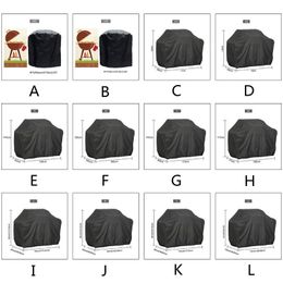 Waterproof BBQ Cover Anti-Dust Outdoor Heavy Duty Charbroil Grill Cover Rain Protective Barbecue Cover 7 Sizes Black BBQ Cover