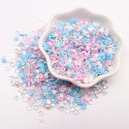 5mm Snowflake Polymer Clay Slices with Fake Diamond Clay Slices Sprnkles for Diy Slime Crafts Shaker Cup Accessories