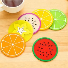 7pc/set Colorful Mini coaster for table desk hot Silicone cup mat placemat stand hot fruit drink Pad for kitchen Pad Slip Holder