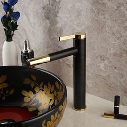 Basin Set Bathroom Fregadero With Pull Out Gold And Black Faucet Hand Painting Ceramics Wash Basin Vessel Vanity Mixer Taps Set